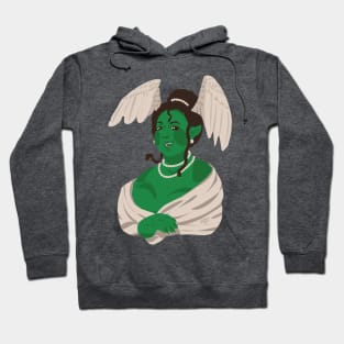 Alt Medusa's Smile - Lineless Winged Gorgon Medusa Portrait Hoodie